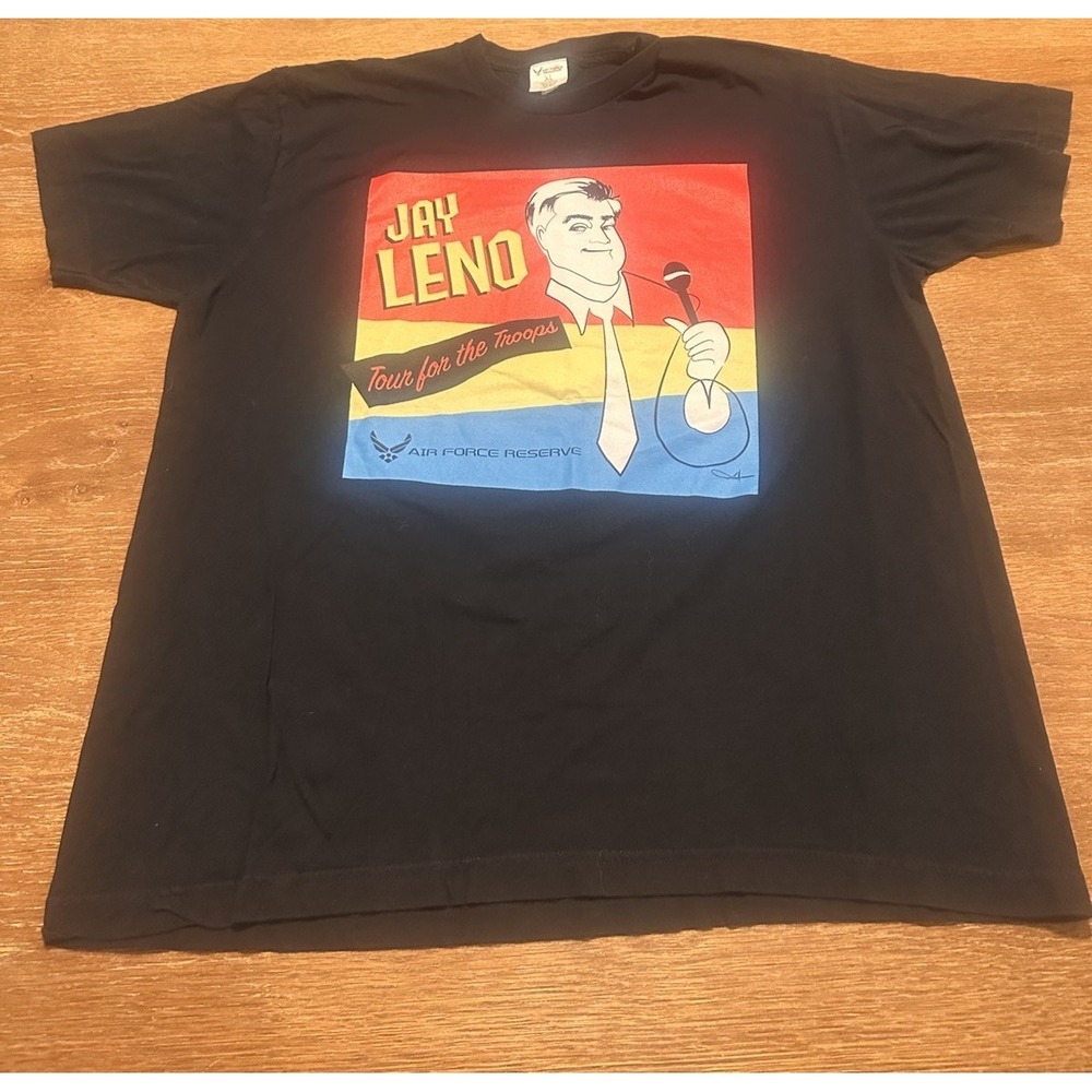 Jay Leno Tour for the Troops Air Force Reserves Late Night T Shirt XL